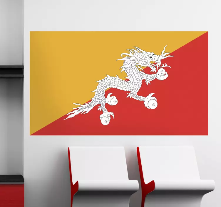 Wandtattoo Bhutan Flagge - TenStickers