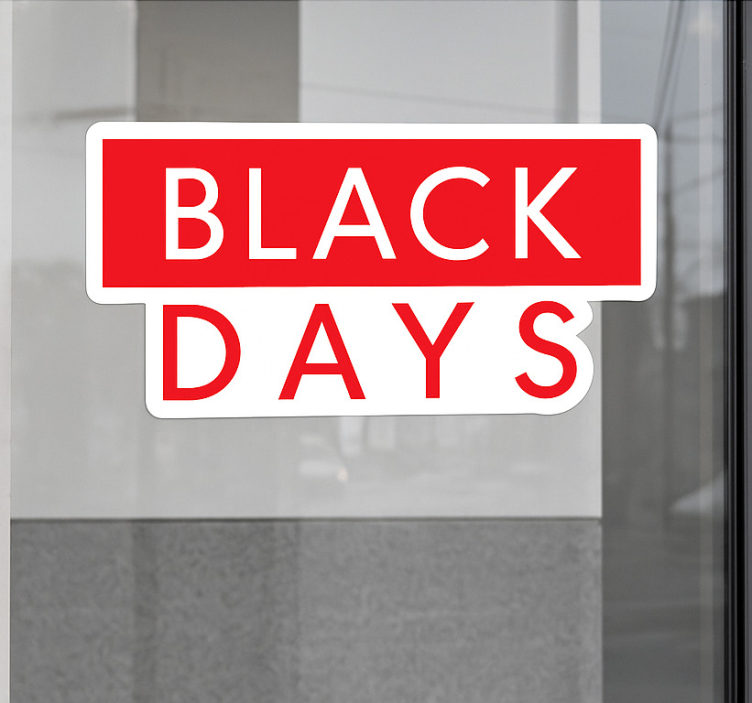 Aufkleber Black Friday rot und weiß "black days" - TenStickers