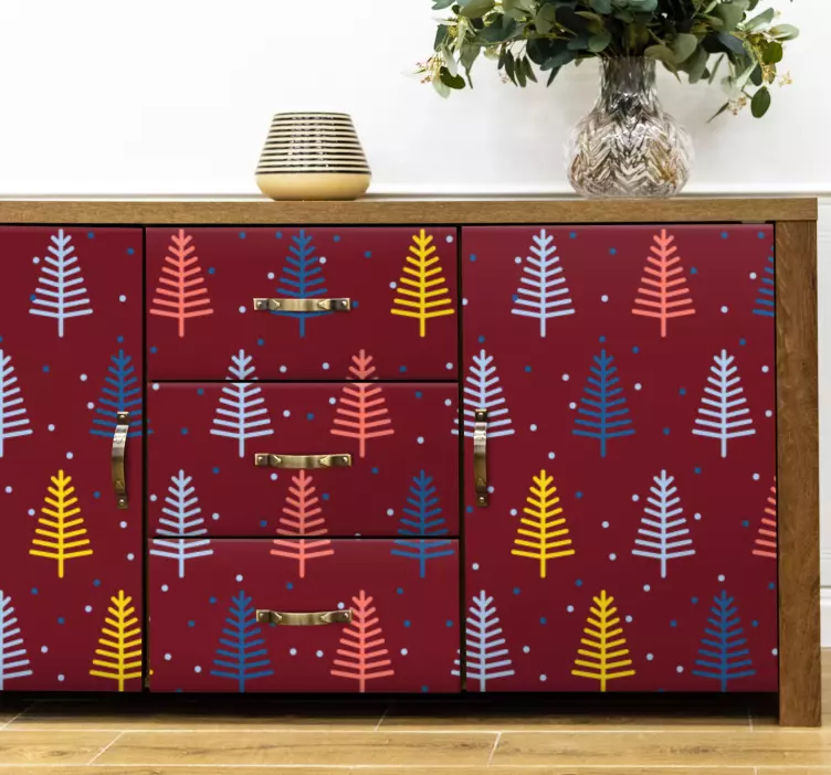 Weihnachtssticker mit buntem tannenbaum-muster - TenStickers