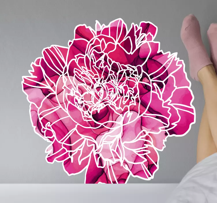 Wandtattoo Blumen elegante florale kontur - TenStickers