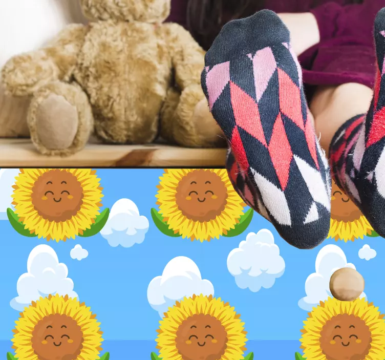 Wandtattoo blumen fröhliches sonnenblumenmuster - TenStickers