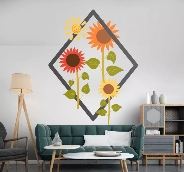 Wandtattoo Wohnzimmer leuchtende sonnenblumen - TenStickers
