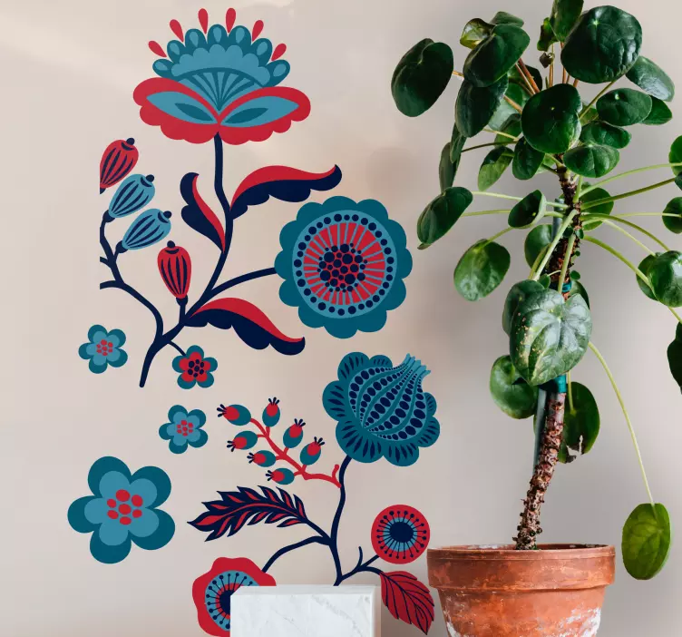 Wandtattoo Blumen mehrfarbiges blumenarrangement - TenStickers