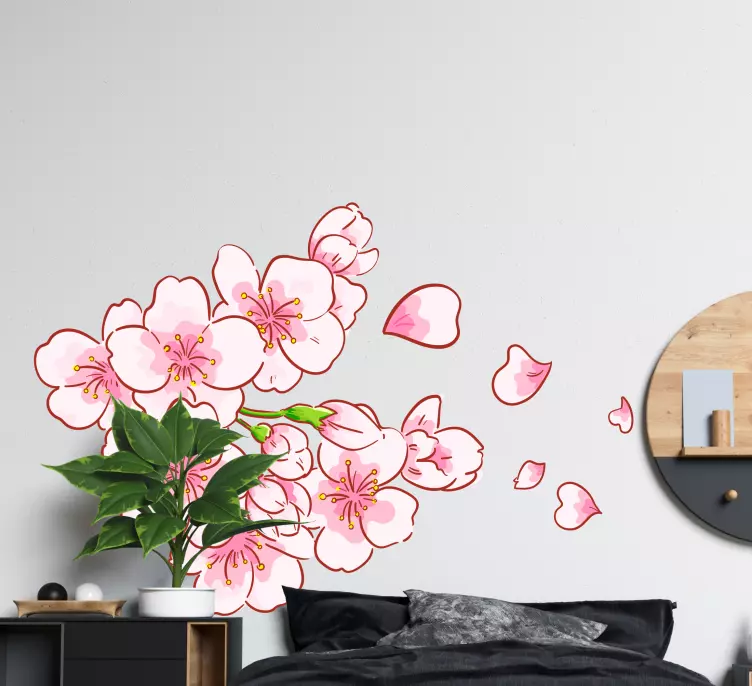 Wandtattoo blumen sakura blütenzweig - TenStickers