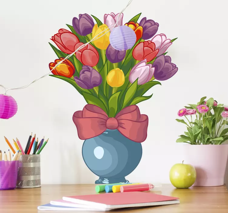 Wandtattoo Blumen blumenvase - TenStickers