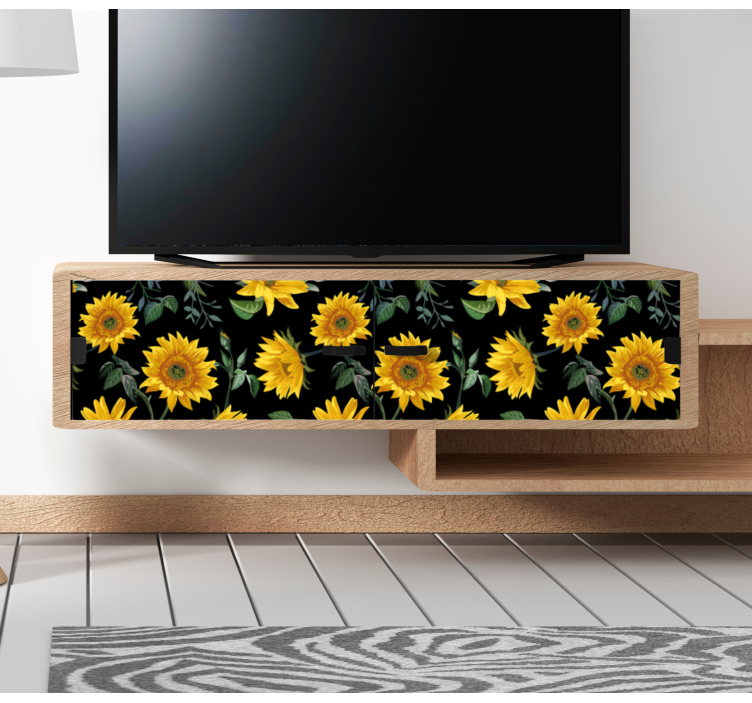Klebefolie Möbel Blumen Vintage sonnenblume - TenStickers