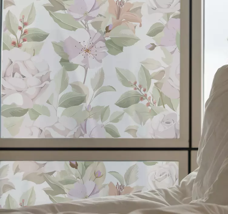 Fensteraufkleber zartes blumenarrangement - TenStickers