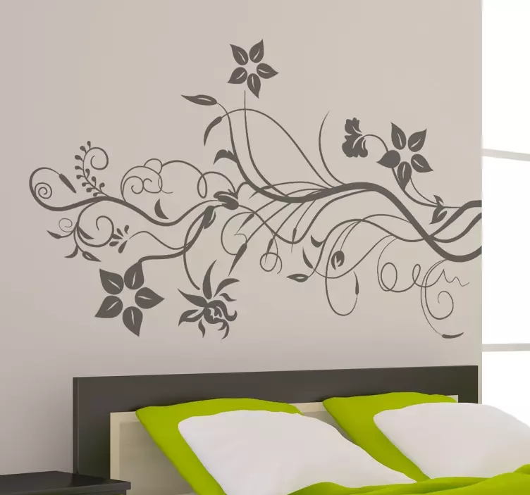 Wandtattoo Pflanzen Blumenranke - TenStickers