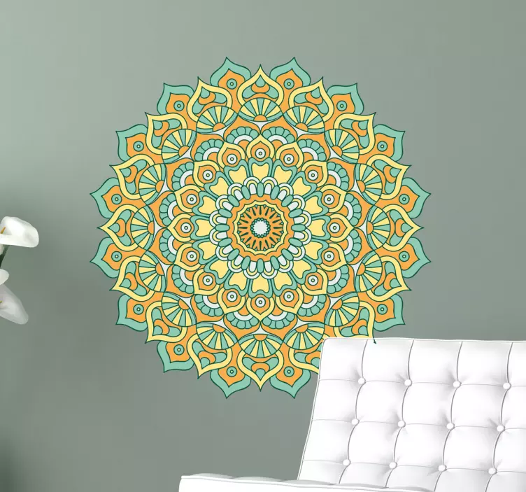 Wandtattoo bunter Blumen Mandala - TenStickers