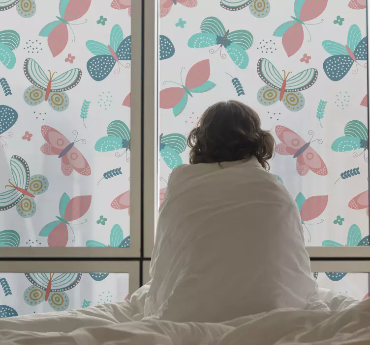 Fensteraufkleber buntes schmetterlingsmuster - TenStickers