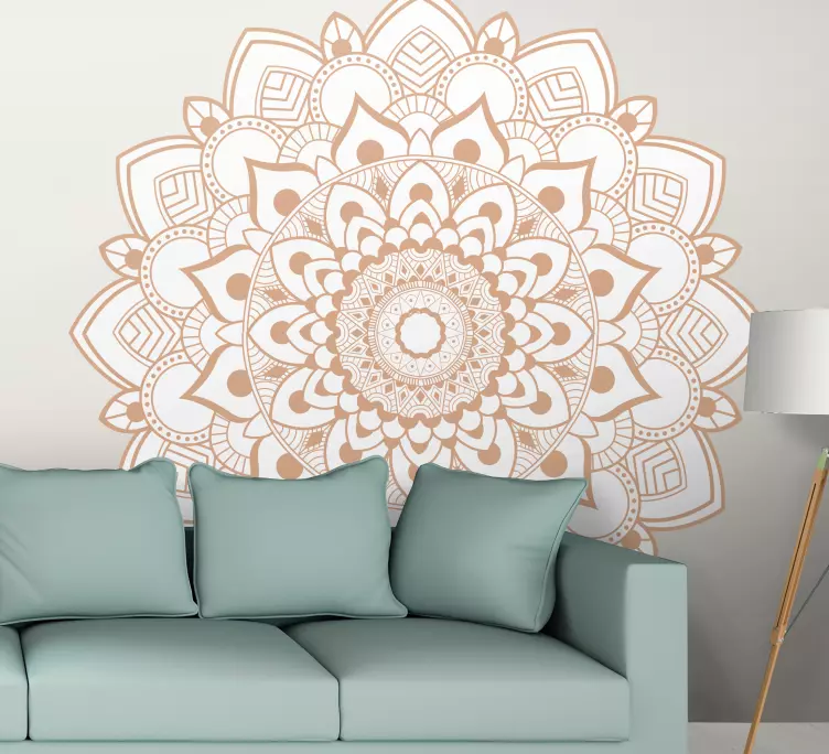 Wandtattoo Schlafzimmer cremefarbenes Mandala - TenStickers