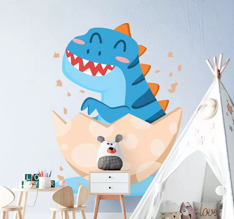 Wandtattoo dino glückliches dino-baby - TenStickers