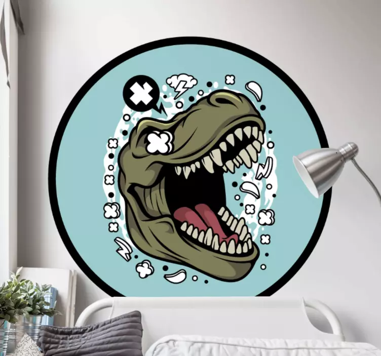 Wandtattoo dino lebhaftes dinosaurierkopf - TenStickers