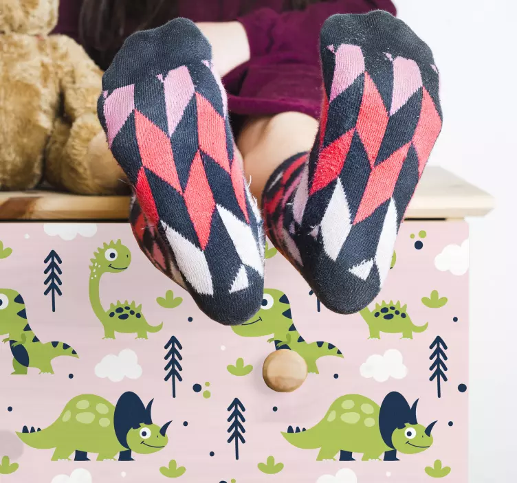 Wandtattoo Dino verspieltes dinosaurier-thema - TenStickers