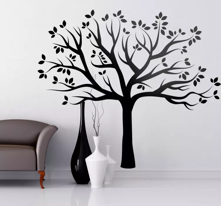 Wandtattoo Baum Wohnzimmer einfarbig - TenStickers