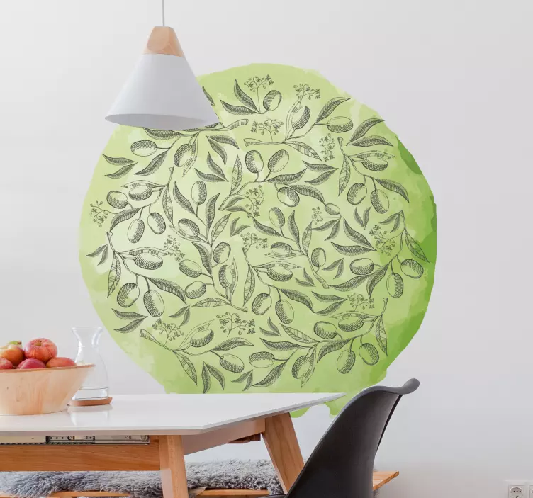 Sticker Essen Strukturierter grüner olivenzweig - TenStickers