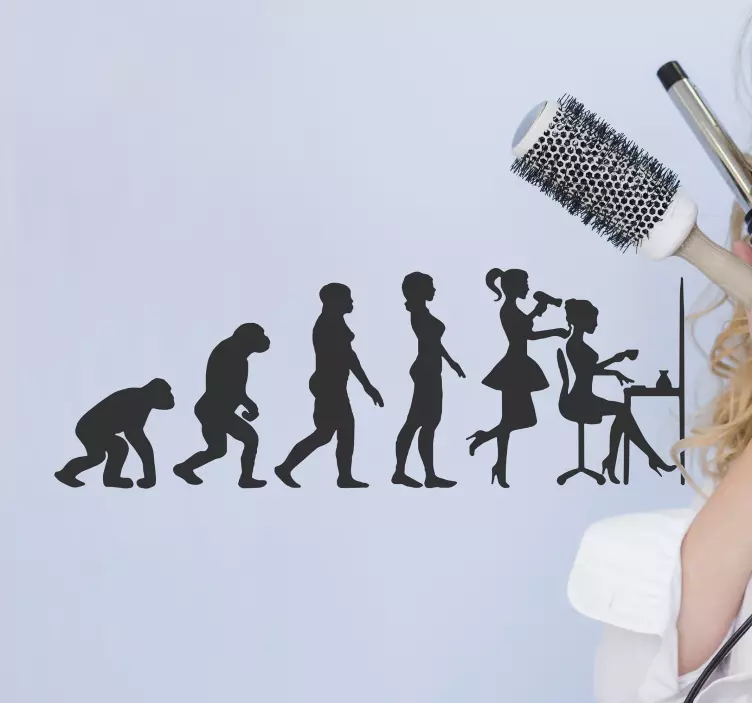 Wandaufkleber Frisör Evolution - TenStickers