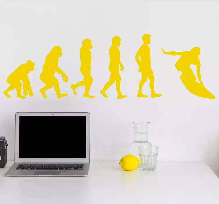 Surf Sticker einfarbige evolutionsfigur - TenStickers