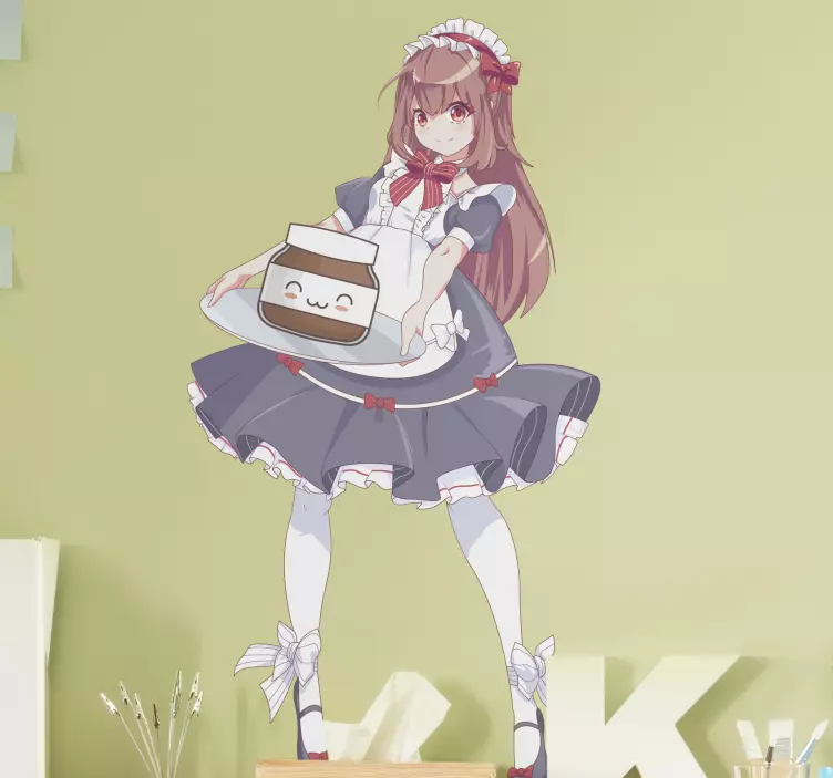 Wandtattoo figur süße bedienung - TenStickers