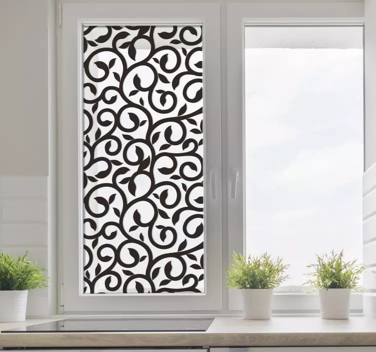 Fensteraufkleber botanisches Ornament - TenStickers