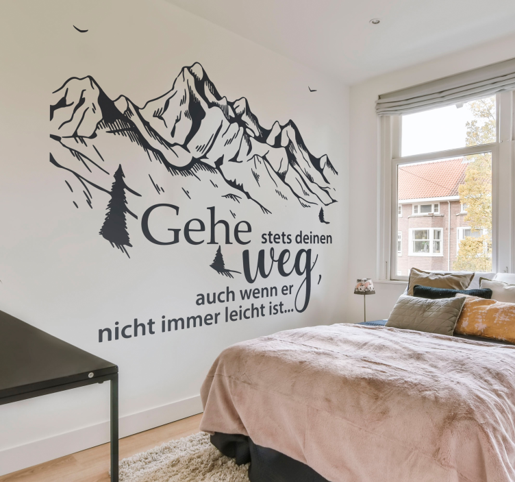 Folge deinem Pfad Wandtattoo Berge - TenStickers