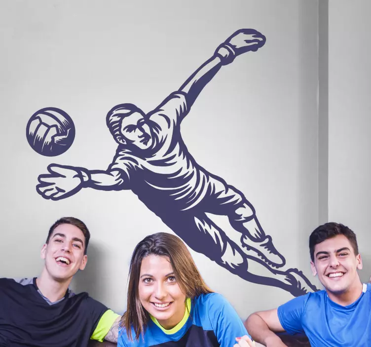 Wandtattoo Fußball torwart-hechtsprung - TenStickers
