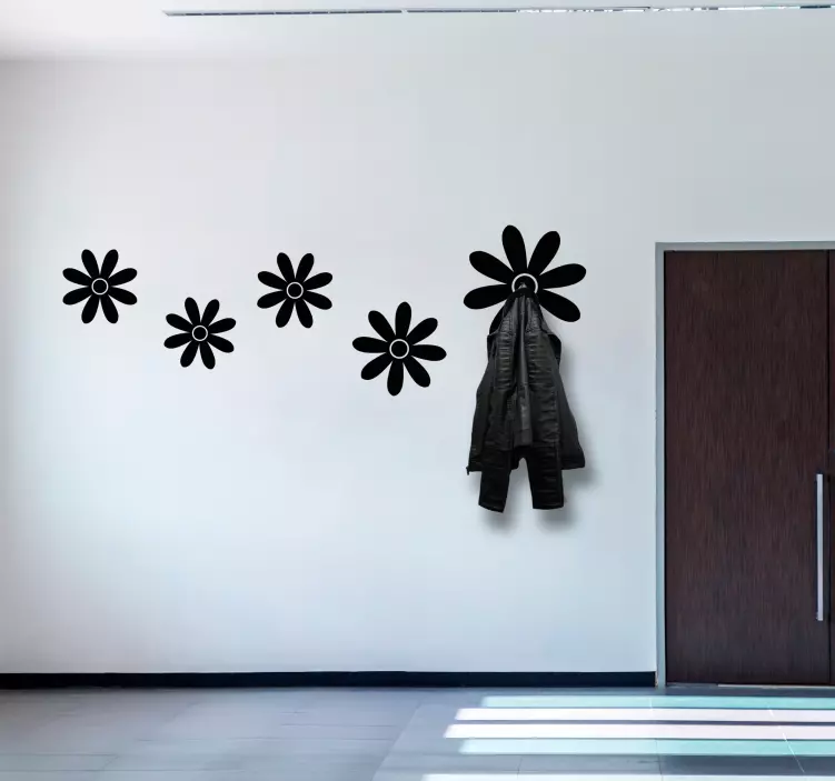 Wandtattoo Garderobe blumenhaken-arrangement - TenStickers