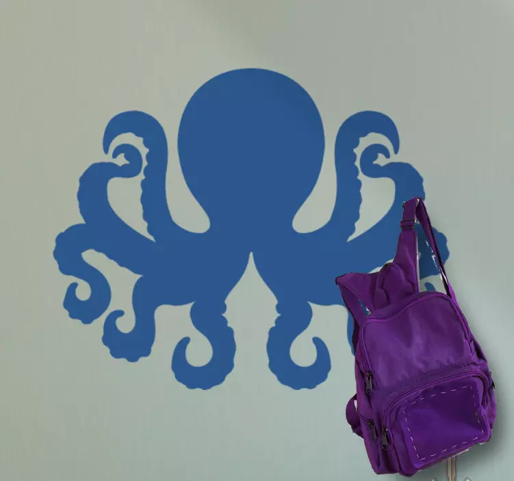Wandtattoo Garderobe oktopus-silhouette-design - TenStickers