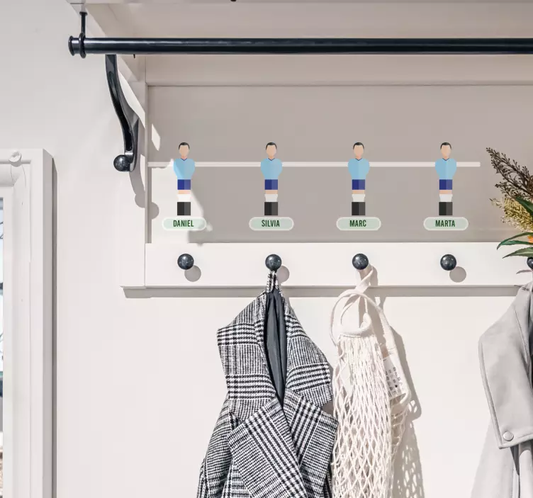 Wandtattoo Garderobe Tischkicker Figuren - TenStickers