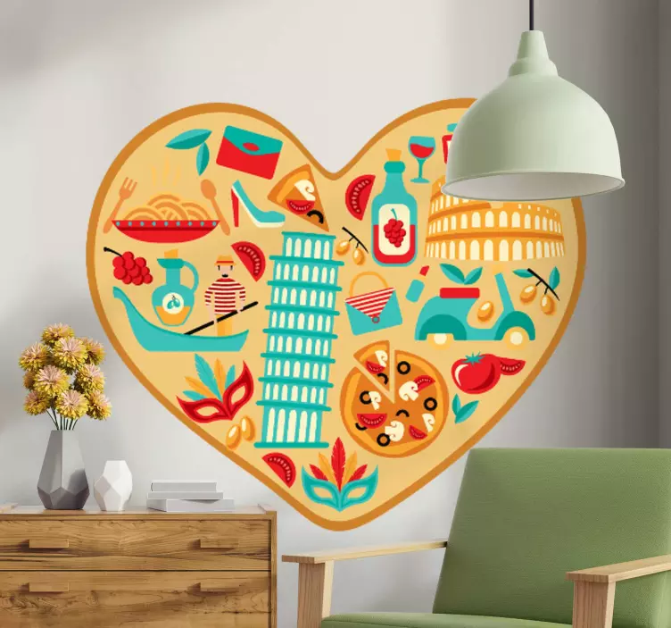 Wandtattoo Gastronomie italienische kulinarische liebe - TenStickers