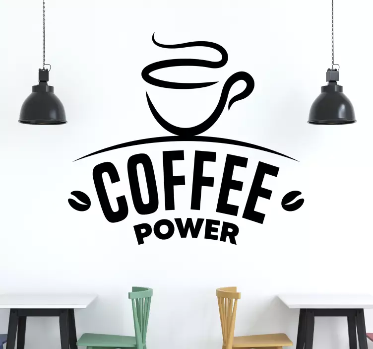 Wandtattoo Gastronomie kaffee-power-zitat - TenStickers