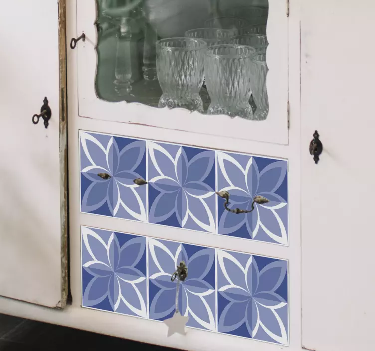 Wandtattoo geometrisch blumenmustermotiv - TenStickers