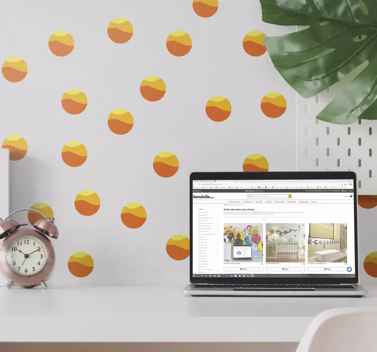 Wandtattoo geometrisch bunte kreismuster - TenStickers