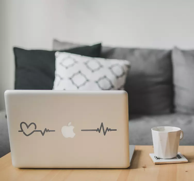 Herz Kardiograph MacBook Sticker - TenStickers