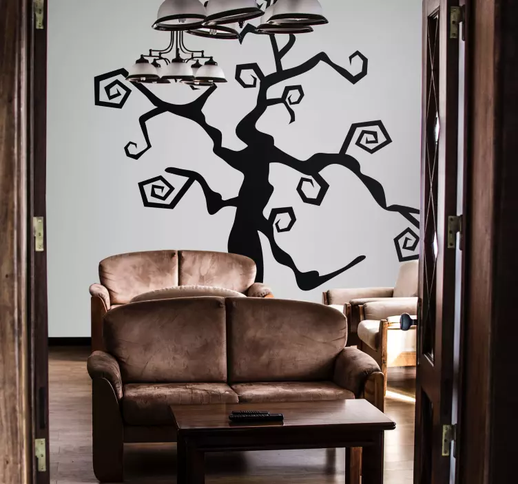 Wandtattoo Baum Halloween und Spiraläste - TenStickers