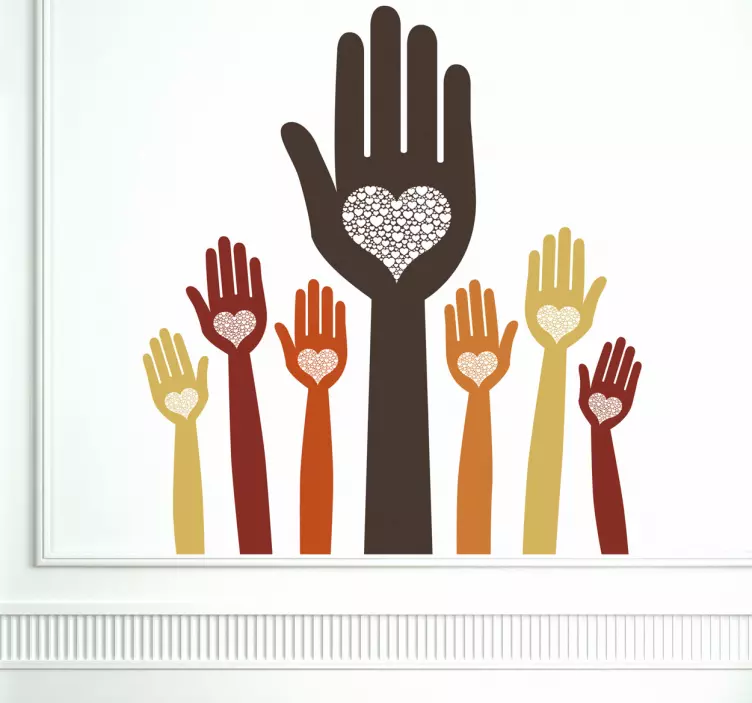 Wandtattoo Hände mit Herzen - TenStickers