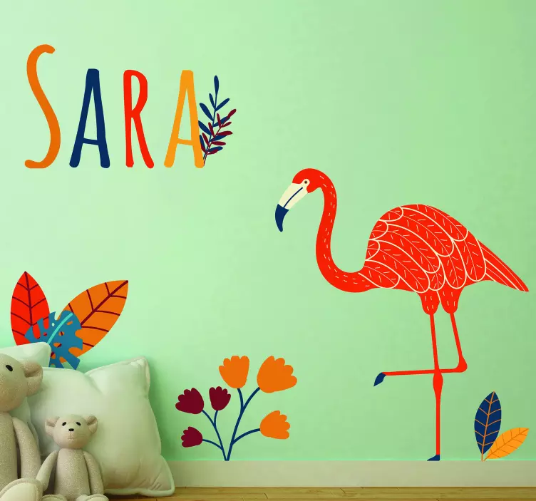 Wandtattoo Haustier flamingo personalisiertes dekor - TenStickers