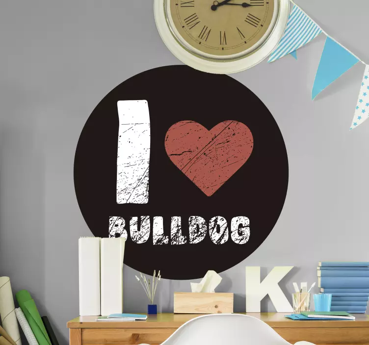 Wandtattoo Haustier liebe bulldogge - TenStickers