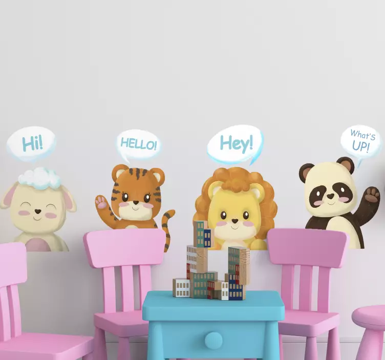 Wandtattoo haustier niedliche tiergrüße - TenStickers