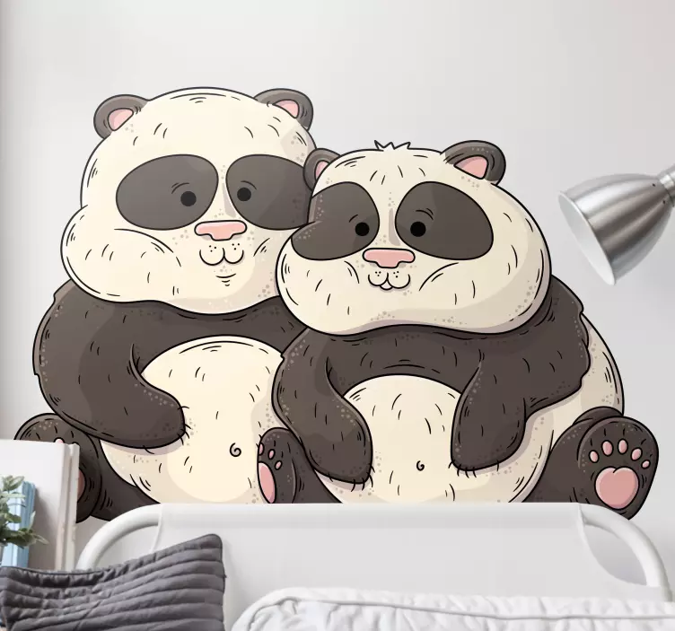 Wandtattoo Haustier süße panda-freunde - TenStickers