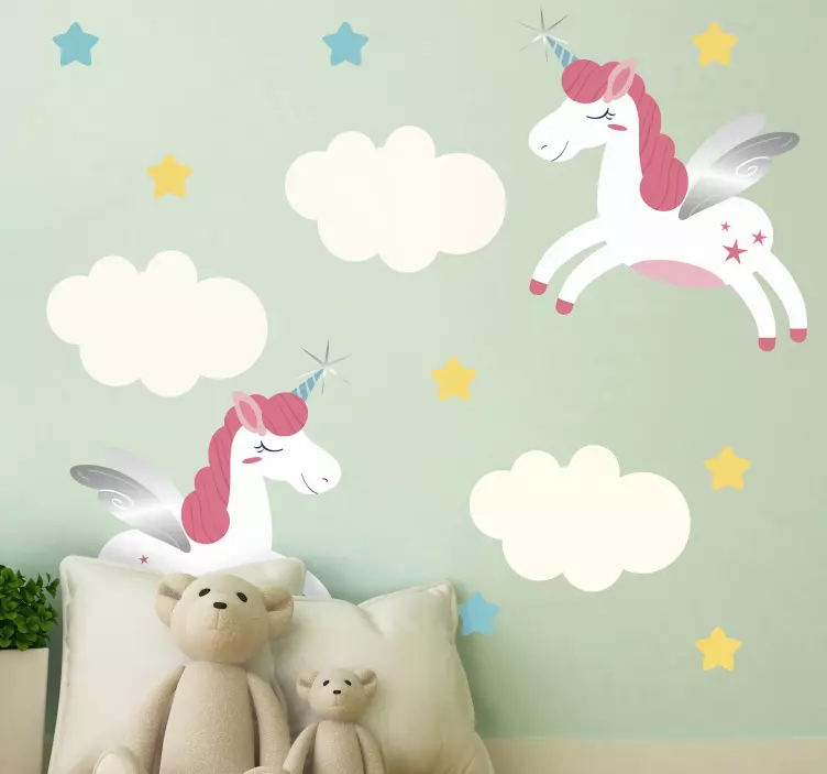 Wandtattoo Haustier verspieltes einhorn-design - TenStickers