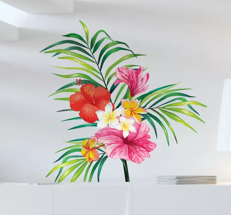 Wandtattoo Hawaiiblumen - TenStickers