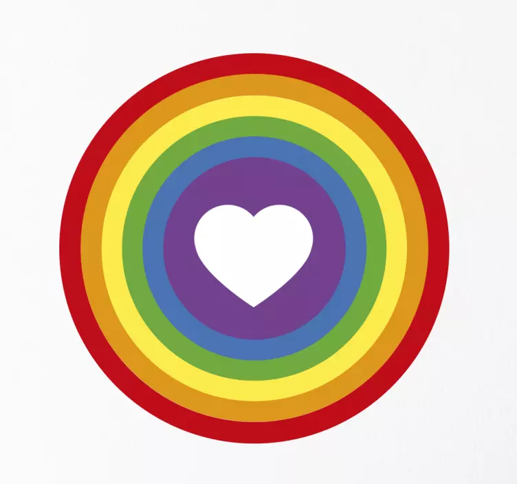 Wandtattoo Herz Kreis Regenbogenfahne - TenStickers