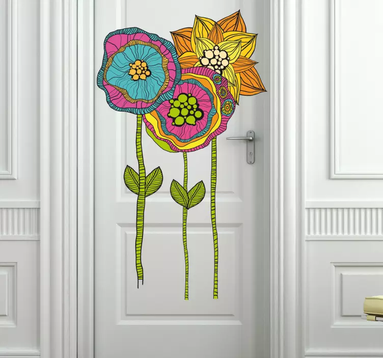 Wandtattoo Schlafzimmer Hippie Blumen - TenStickers