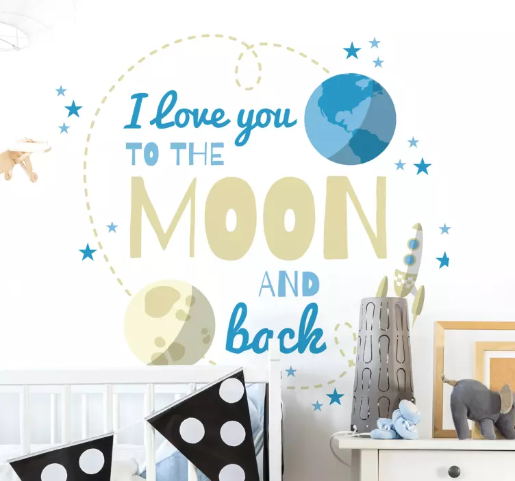 Wandtattoo I love you to the Moon - TenStickers