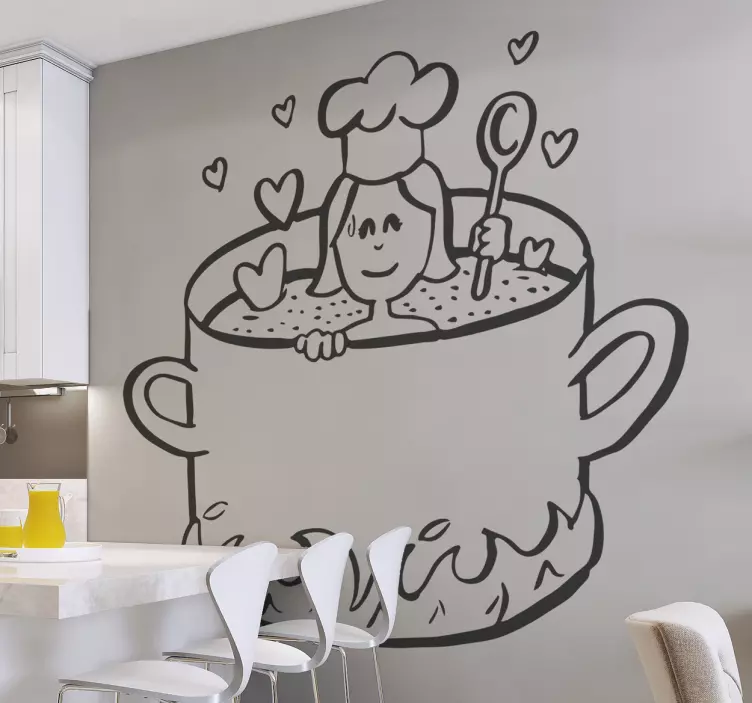 Wandtattoo "ich liebe Kochen" - TenStickers