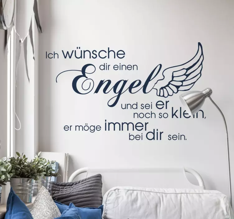 Wandtattoo Sprüche Ich wünsche dir einen Engel - TenStickers
