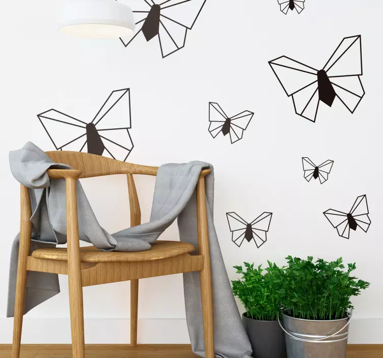 Wandtattoo Jugendzimmer Origami Schmetterling - TenStickers