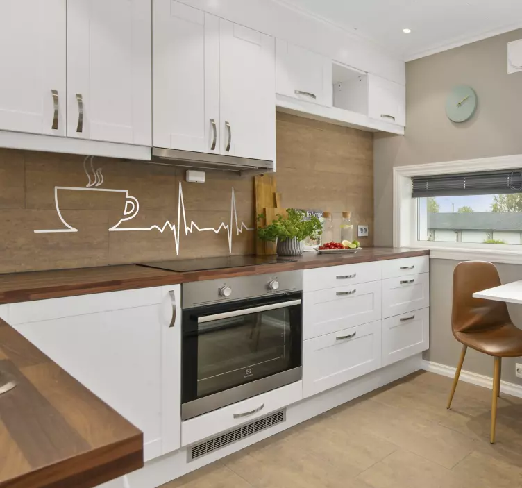 Wandtattoo Küche Kaffee Herzschlag - TenStickers