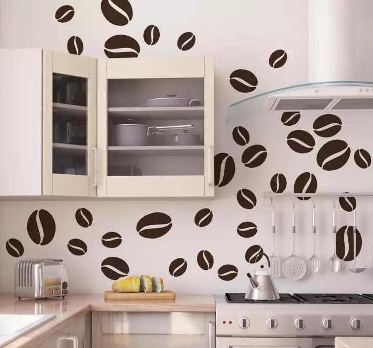 Wandtattoo Küche Kaffeebohnen - TenStickers